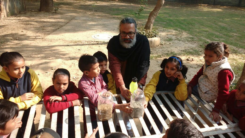 With Children at the SDMC School,Delhi